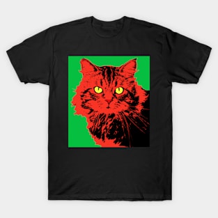 CAT POP ART - RED T-Shirt